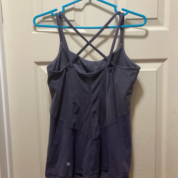 Lululemon purple cross cross straps mesh tank top - Picture 3 of 5
